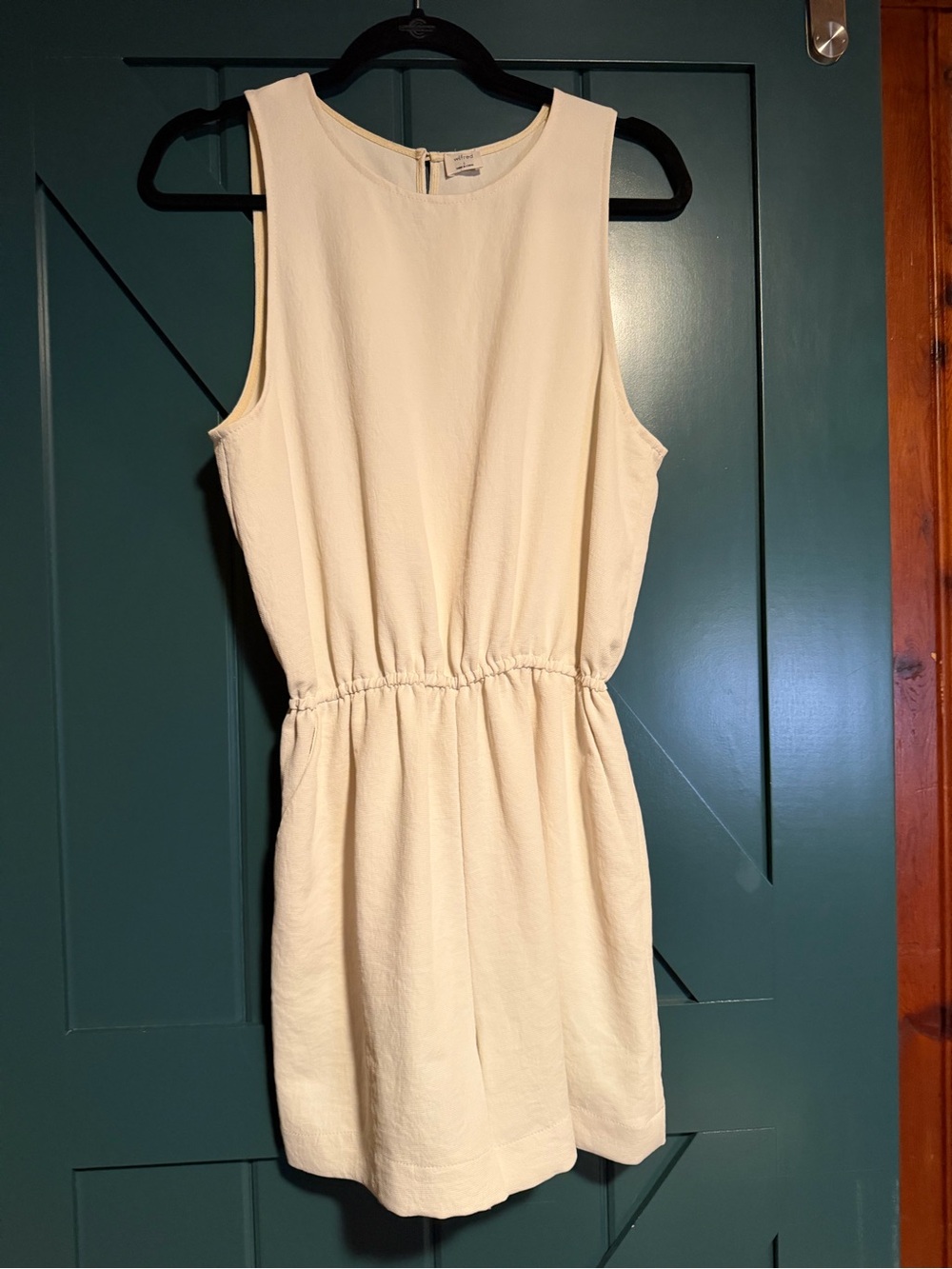 Wilfred Cream Sleeveless Elastic-Waist Mini Dress